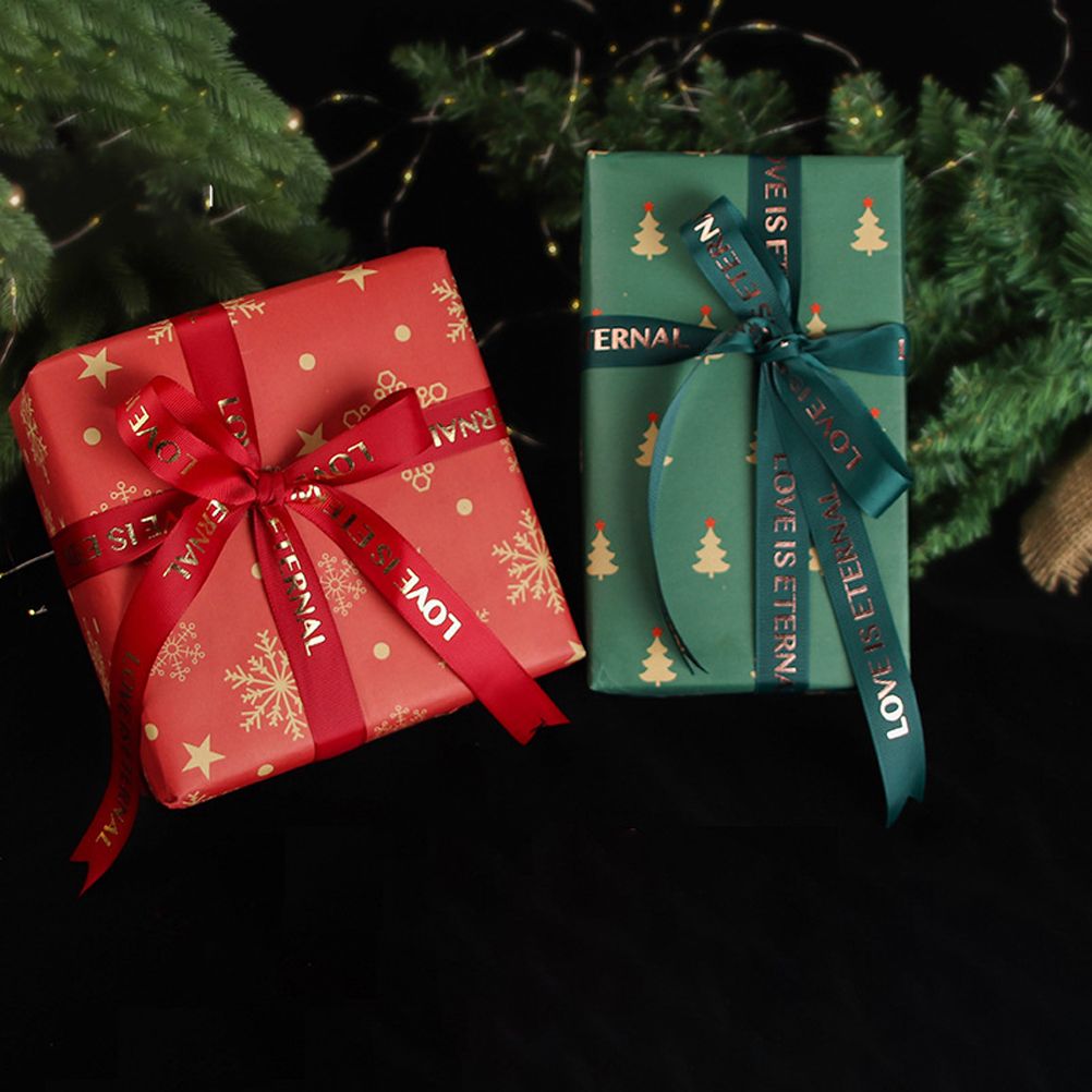 Christmas Kraft Wrapping Paper Christmas Elements Collection Double Sided Wrapping Paper Christmas Gift Box Decoration