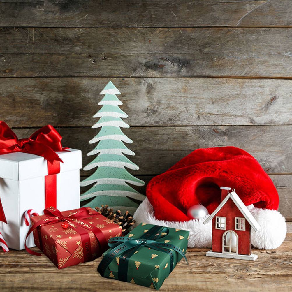 Christmas Kraft Wrapping Paper Christmas Elements Collection Double Sided Wrapping Paper Christmas Gift Box Decoration