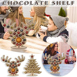 Wooden Advent Calendar Christmas Chocolate Stand Christmas Ornaments Party Decoration Gifts - 45-Degree Angle