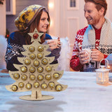 Wooden Advent Calendar Christmas Chocolate Stand Christmas Ornaments Party Decoration Gifts - Close-Up Angle