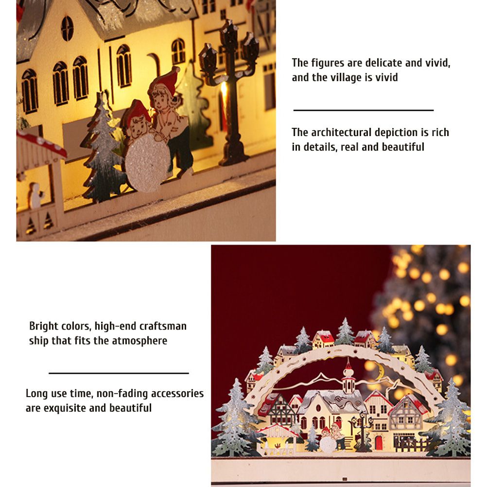 Christmas House LED Christmas Forest Scene Wooden Christmas Village for Shopping Mall Window Decorations