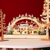 Christmas House LED Christmas Forest Scene Wooden Christmas Village for Shopping Mall Window Decorations