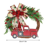 Red Truck Christmas Wreath Fall Wreath for Front Door Decorations for Farmhouse Autumns Harvest Halloween Thanksgiving