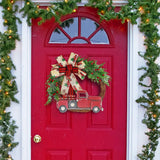 Red Truck Christmas Wreath Fall Wreath for Front Door Decorations for Farmhouse Autumns Harvest Halloween Thanksgiving
