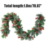 Christmas Garland With 50 Led Lighting Artificial Christmas Fir Garland Decorative For Stairs Fireplaces Offices Outdoor - Front View