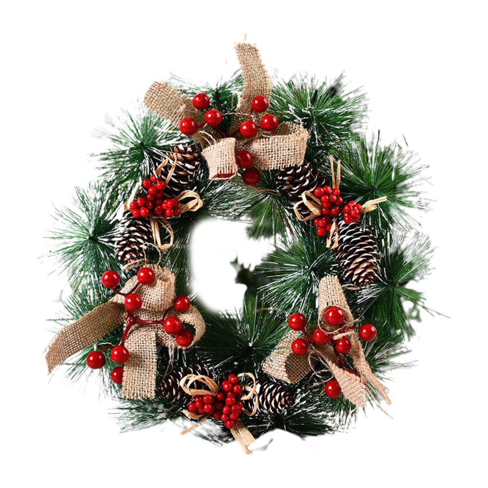 Christmas Wreath Artificial Christmas Hanging Wreath for Front Door Wall Tree Christmas Party Shop Window Decoration