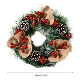 Christmas Wreath Artificial Christmas Hanging Wreath for Front Door Wall Tree Christmas Party Shop Window Decoration - Front View