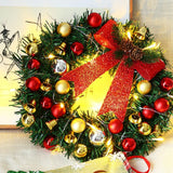 Xmas Wreath with 20 LED Lights and Bells Christmas Garland Light String Branch Lights for Living Room Fireplace and Windows