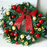 Xmas Wreath with 20 LED Lights and Bells Christmas Garland Light String Branch Lights for Living Room Fireplace and Windows