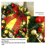 Xmas Wreath with 20 LED Lights and Bells Christmas Garland Light String Branch Lights for Living Room Fireplace and Windows