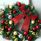 Xmas Wreath with 20 LED Lights and Bells Christmas Garland Light String Branch Lights for Living Room Fireplace and Windows