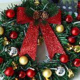 Xmas Wreath with 20 LED Lights and Bells Christmas Garland Light String Branch Lights for Living Room Fireplace and Windows - Extra Image