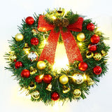 Xmas Wreath with 20 LED Lights and Bells Christmas Garland Light String Branch Lights for Living Room Fireplace and Windows - Extra Image