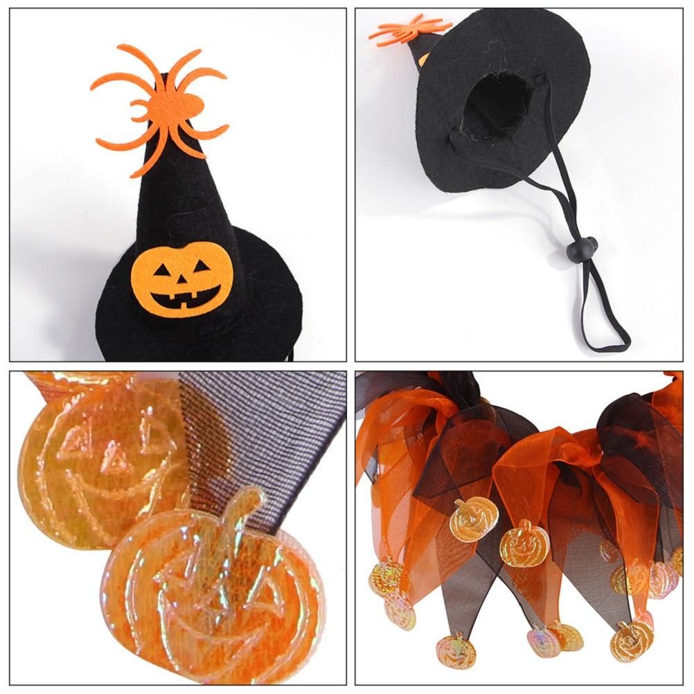 Halloween Collar Hat Set For Pet Dog Cat Head Bone Pattern Hat Funny Cosplay Dress Up Decoration For Holiday Party