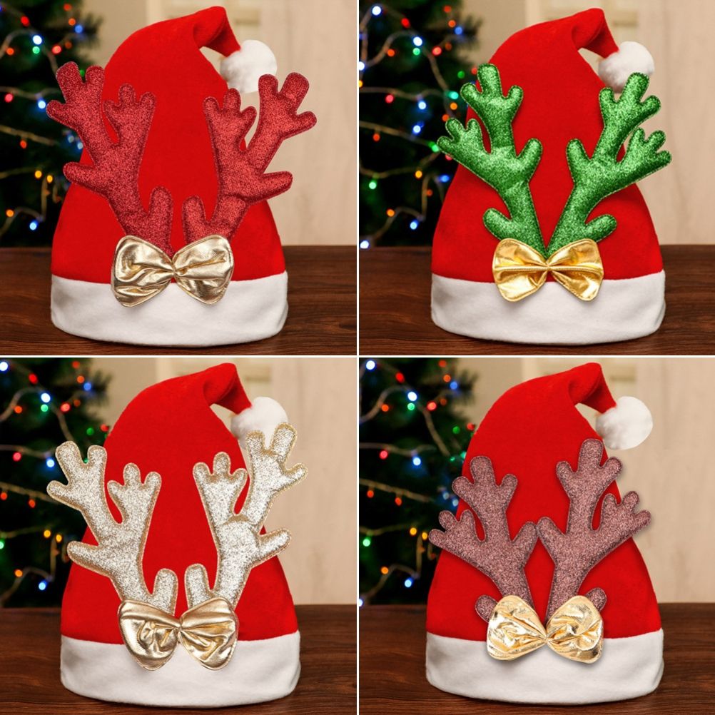 Christmas Santa Claus Hat Warm Cosplay Party Holiday Costume Props Decoration for Kids Children Adult Xmas Gift