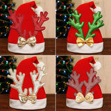 Christmas Santa Claus Hat Warm Cosplay Party Holiday Costume Props Decoration for Kids Children Adult Xmas Gift - Top-Down View