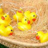 LED String Light Cute Mini Yellow Duck Animal Light String for Garden Terrace and Lawn Party Decoration