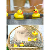 LED String Light Cute Mini Yellow Duck Animal Light String for Garden Terrace and Lawn Party Decoration - Low Angle