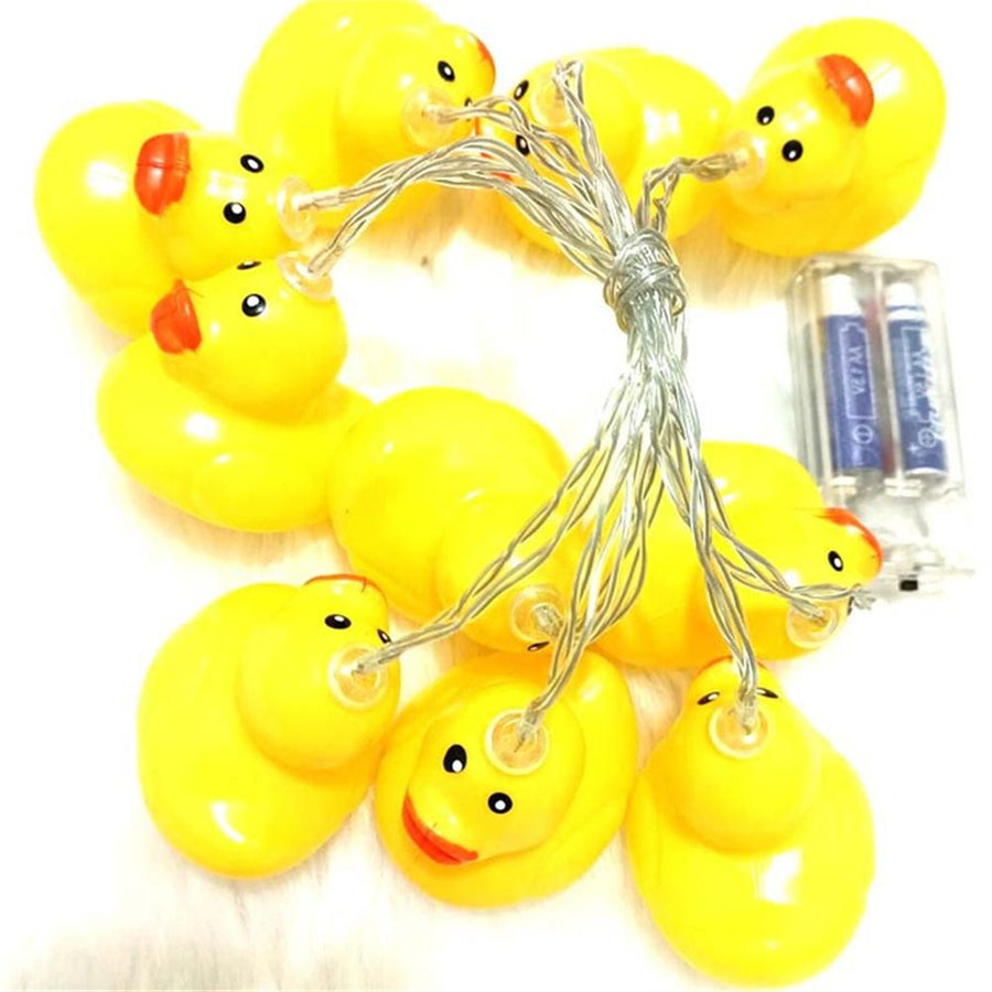 LED String Light Cute Mini Yellow Duck Animal Light String for Garden Terrace and Lawn Party Decoration