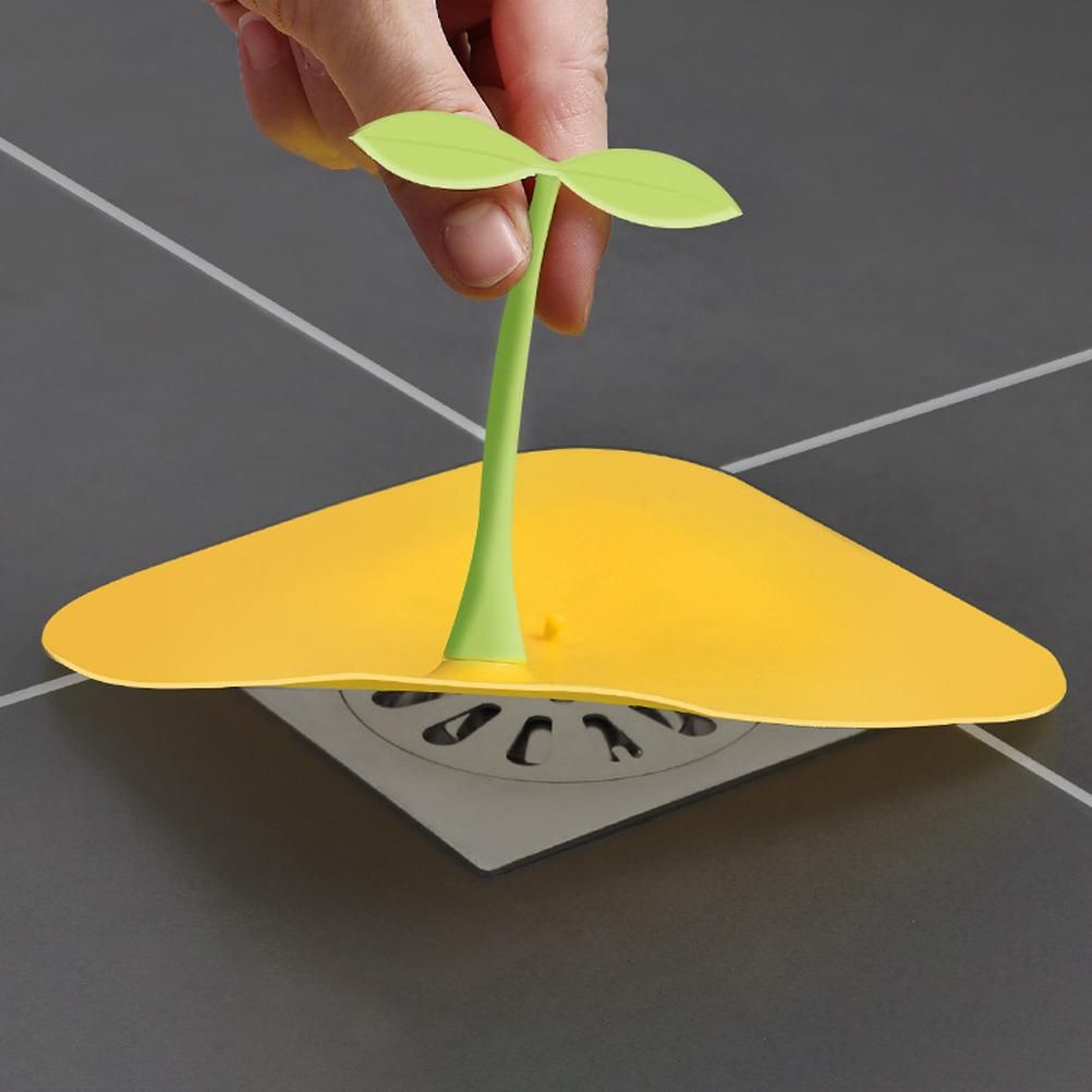 2Pcs Silicone Bean Sprout Floor Drain Cover Deodorant Floor Drain Cover Mat for Bathroom Kitchen Toilet