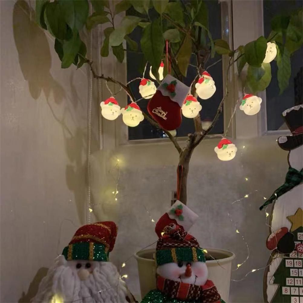 LED Christmas Light Christmas Snow Bear String Lights Home Decoration Lights for Gardens Terraces and Lawns