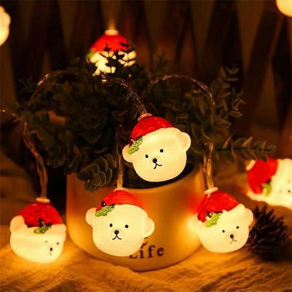 LED Christmas Light Christmas Snow Bear String Lights Home Decoration Lights for Gardens Terraces and Lawns