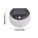 Solar Deck Lighting Round Wall Lights Outdoor Wireless Solar Induction Light for Garden Stair Porches Lighting - Front View