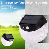 Solar Deck Lighting Round Wall Lights Outdoor Wireless Solar Induction Light for Garden Stair Porches Lighting - Rear View