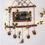 LED Christmas Decoration Light Christmas Red Fruit Leaf Copper Wire Lamp String Garland Supplies for Party and Christmas