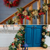 10PCS Christmas Glitter Poinsettia Flowers Christmas Decoration Reusable Artificial Flowers - Front View