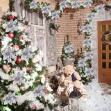 10PCS Christmas Glitter Poinsettia Flowers Christmas Decoration Reusable Artificial Flowers - Side View
