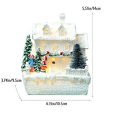 Christmas Village Ornament LED Lighted Christmas Village Houses with Figurines Christmas Village Decoration Indoor Room Decor