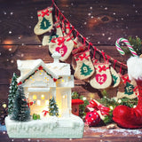 Christmas Village Ornament LED Lighted Christmas Village Houses with Figurines Christmas Village Decoration Indoor Room Decor