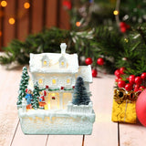 Christmas Village Ornament LED Lighted Christmas Village Houses with Figurines Christmas Village Decoration Indoor Room Decor