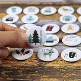 1-25 Number Christmas Advent Calendar Round Buttons Set For Gift Decor For Ribbons Cloth Bags Parcels
