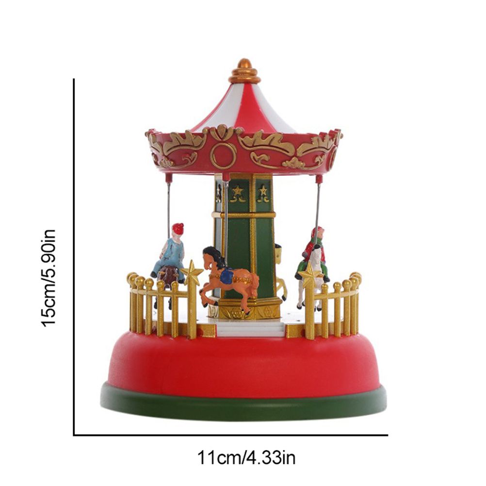 Christmas Mini Music Box Luminous Music Carousel Ferris Wheel Animated Christmas Gift Romantic Desktop Decoration