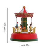 Christmas Mini Music Box Luminous Music Carousel Ferris Wheel Animated Christmas Gift Romantic Desktop Decoration - Front View