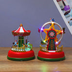 Christmas Mini Music Box Luminous Music Carousel Ferris Wheel Animated Christmas Gift Romantic Desktop Decoration