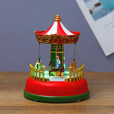 Christmas Mini Music Box Luminous Music Carousel Ferris Wheel Animated Christmas Gift Romantic Desktop Decoration - Top-Down View