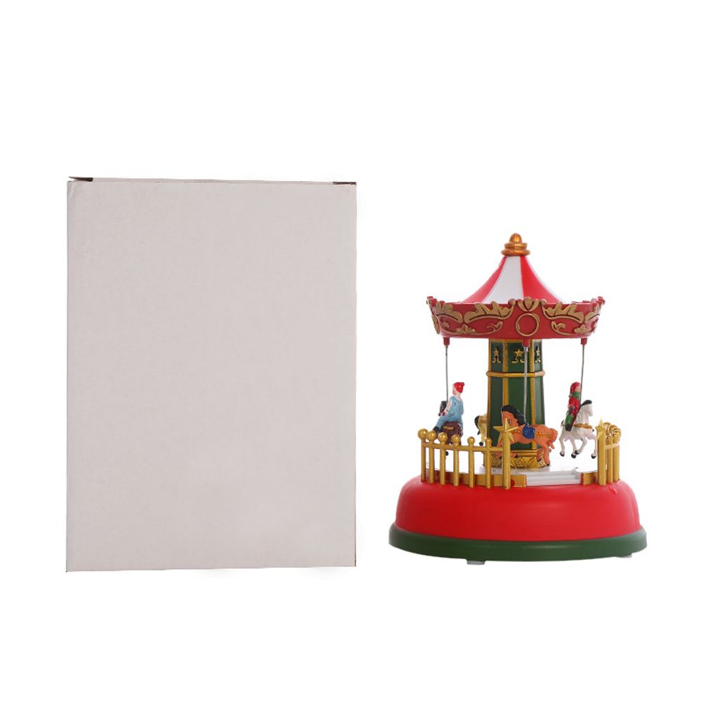 Christmas Mini Music Box Luminous Music Carousel Ferris Wheel Animated Christmas Gift Romantic Desktop Decoration