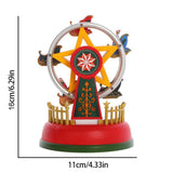Christmas Mini Music Box Luminous Music Carousel Ferris Wheel Animated Christmas Gift Romantic Desktop Decoration - Front View