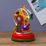 Christmas Mini Music Box Luminous Music Carousel Ferris Wheel Animated Christmas Gift Romantic Desktop Decoration - Side View