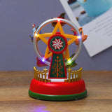 Christmas Mini Music Box Luminous Music Carousel Ferris Wheel Animated Christmas Gift Romantic Desktop Decoration