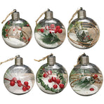 6Pcs Shining Christmas Balls with LED Light Pendants Refillable Ball Christmas Tree Hanging Ball Ornaments for Party