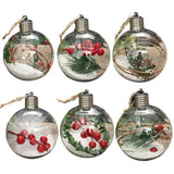 6Pcs Shining Christmas Balls with LED Light Pendants Refillable Ball Christmas Tree Hanging Ball Ornaments for Party - Front View
