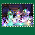 6Pcs Shining Christmas Balls with LED Light Pendants Refillable Ball Christmas Tree Hanging Ball Ornaments for Party
