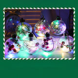 6Pcs Shining Christmas Balls with LED Light Pendants Refillable Ball Christmas Tree Hanging Ball Ornaments for Party - Rear View