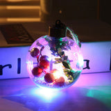 6Pcs Shining Christmas Balls with LED Light Pendants Refillable Ball Christmas Tree Hanging Ball Ornaments for Party