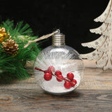 6Pcs Shining Christmas Balls with LED Light Pendants Refillable Ball Christmas Tree Hanging Ball Ornaments for Party