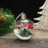 6Pcs Shining Christmas Balls with LED Light Pendants Refillable Ball Christmas Tree Hanging Ball Ornaments for Party